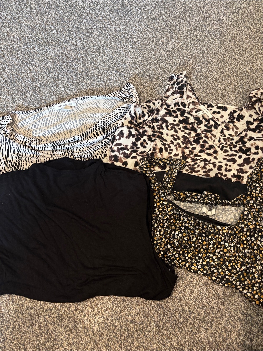 Mixed Women’s tank Top - silk dress cami Black Floral lot of 4 xlarge